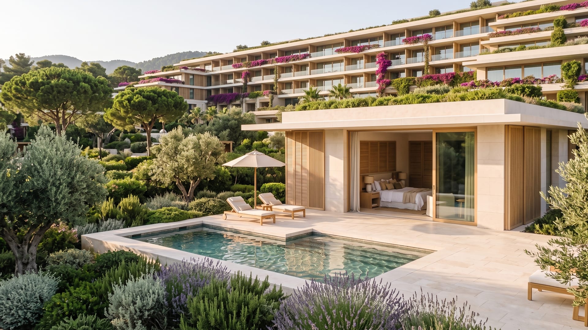 The Pool Villa's private pool and garden